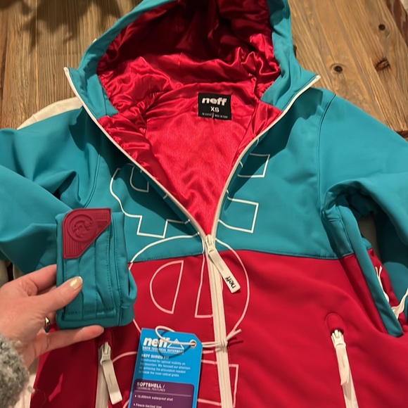 Neff NEW Daily Softshell Snow/Board Coat Teal & Maroon XS - Picture 7 of 9